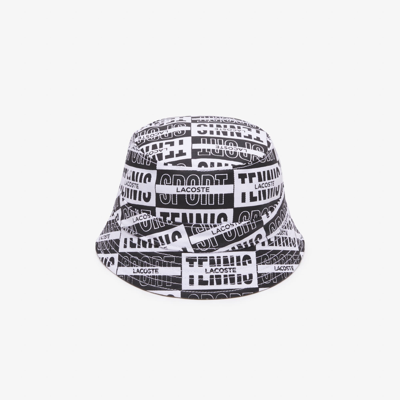 Lacoste Unisex Reversible Printed Cotton Bucket Hat In Beige