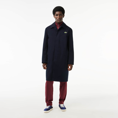 Lacoste Men's Water-repellent Windproof Trench Coat - 50 - M In Blue