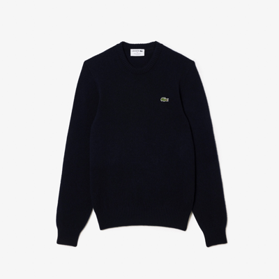 Lacoste Crew Neck Sweater In Navy In Blue