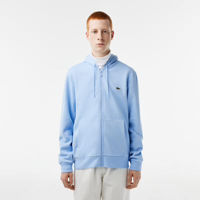 Lacoste Men's Fleece Zip-up Hoodie - M - 4 In Blue