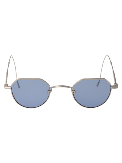 Matsuda Sunglasses In Mpw Matte Palladium White - Cobalt Blue