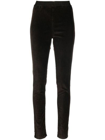 Uma Wang High-waisted Cotton-blend Leggings In Brown