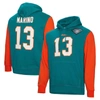 Mitchell & Ness Men's  Dan Marino Aqua Miami Dolphins Retired Player Name And Number Pullover Hoodie In Aqua