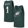 Majestic Men's  Threads Jalen Hurts Midnight Green Philadelphia Eagles Player Name And Number Tri-ble In Green