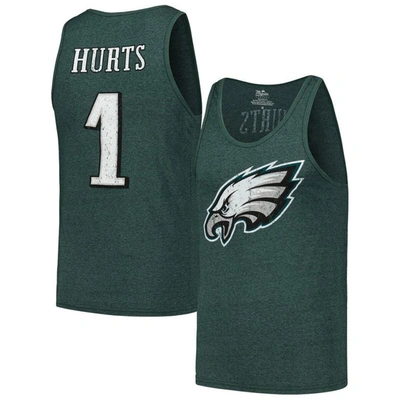 Majestic Men's  Threads Jalen Hurts Midnight Green Philadelphia Eagles Player Name And Number Tri-ble
