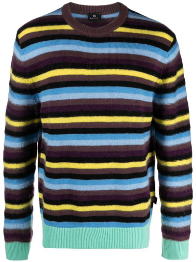 Ps By Paul Smith Wool Sweater In Pink &amp; Purple