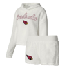 Concepts Sport Women's  White Arizona Cardinals Fluffy Pullover Sweatshirt And Shorts Sleep Set In White