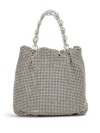 Aquazzura Galactic Mini Crystal-embellished Chainmail Tote In Silver