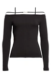 Jacquemus Sierra Off-the-shoulder Lyocell-blend Jersey Top In Black