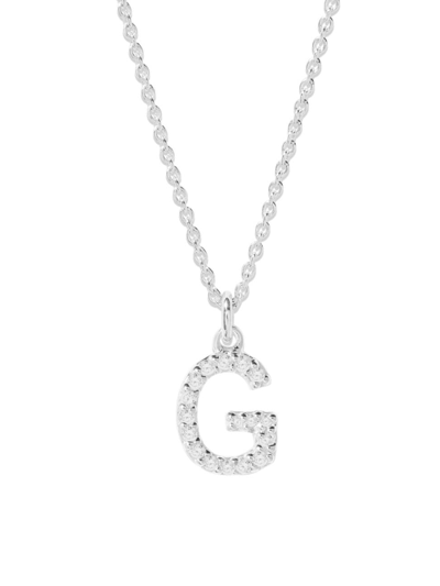 Brook & York Women's Blaire Sterling Silver & 0.3-1.1 Tcw Lab-grown Diamond Initial Pendant Necklace In Initial G
