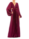 Mac Duggal Women's Satin V-neck Gown In Wine