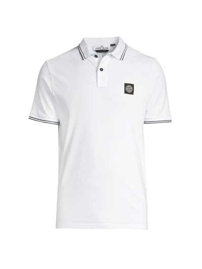 Stone Island Men's Core Classic Polo Shirt In White