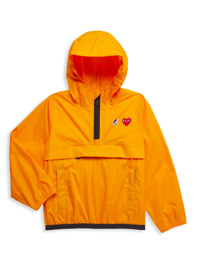 Comme Des Garçons Play Kids' Little Boy's & Boy's Play Comme Des Garcons X K-way Hooded Jacket In Orange