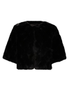 Bcbgmaxazria Women's Faux Fur Quilted Plush Shrug In Black