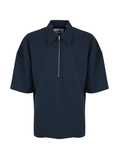 Jil Sander Large Fit Short Sleeve Shirt In Blue