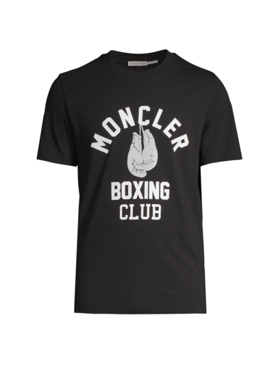 Moncler Black Logo Print Cotton T-shirt