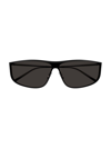 Saint Laurent Men's Fashion Show Sl 605 Luna 99mm Rectangular Sunglasses In Semimatte Black