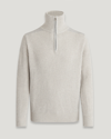 Belstaff Zip Sweater Textured Knit In Moonbeam/ Old Silver Heather