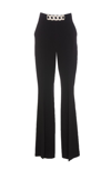 David Koma Chain-detail High-waisted Flared Trousers In Black