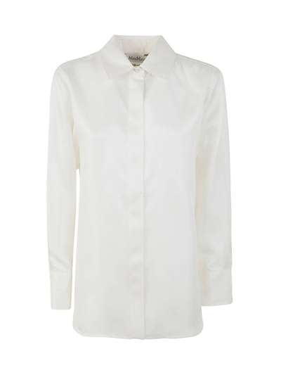 Max Mara Molina - Silk Twill Shirt Clothing In Bianco