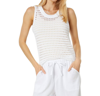 Splendid Asher Open Pointelle Sweater Tank Top In White