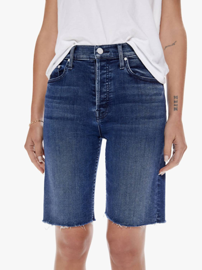 Mother The Tomcat Bermuda Shorts Fray Manana Mi Amour Jeans In Blue