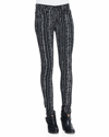 Rag & Bone Women Barcode Printed Mid Rise Skinny Jeans Leggings In Black/white In Multi