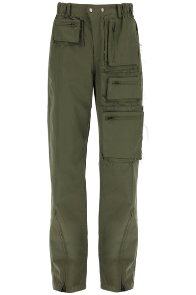 Andersson Bell Khaki Zip Pockets Cargo Trousers In Green