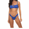 Guria Beachwear Draped Side High Leg Bikini Bottom In Indigo In Multi