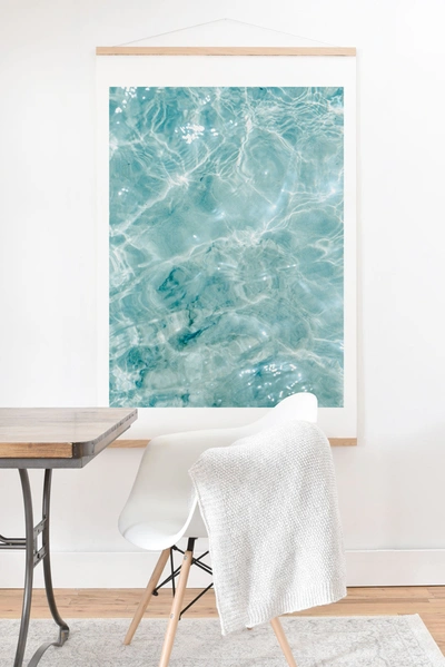 Deny Designs Raisazwart Clear Blue Water Colorful Ocean Art Print With Oak Hanger