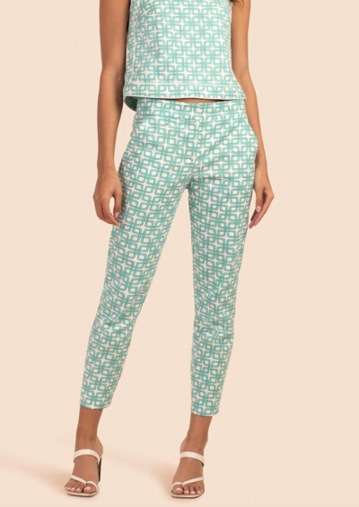 Trina Turk Moss 2 Pant In Turquoise In Blue