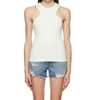 Agolde Bea Green Ribbed Stretch-cotton Tank In Multi