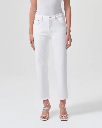 Agolde Toni Mid Rise Straight Fit Jean In Radiate In White