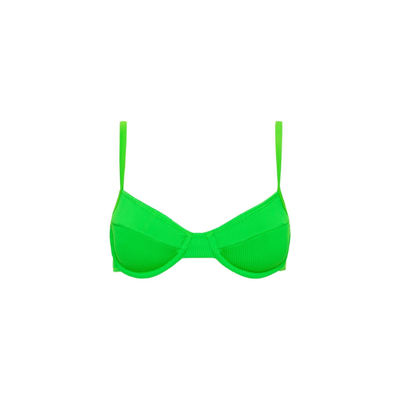 Kulani Kinis Ditzy Ribbed Underwire Bikini Top In Peppermint-green