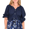 KERRI ROSENTHAL CHARLIE BLOUSE IN INDIGO