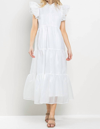 TCEC CARA COLLARED MIDI DRESS IN WHITE