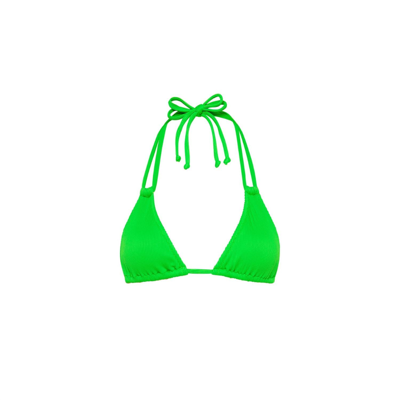 Kulani Kinis Women's Ribbed Halter Bralette Bikini Top In Peppermint In Green