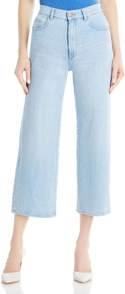 Dl1961 - Women's Hepburn Wide Leg High Rise Jeans In Baby Blue