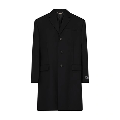 Versace Caban Coat In Black