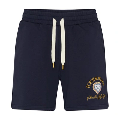 Casablanca For The Peace Gold Shorts In Blue
