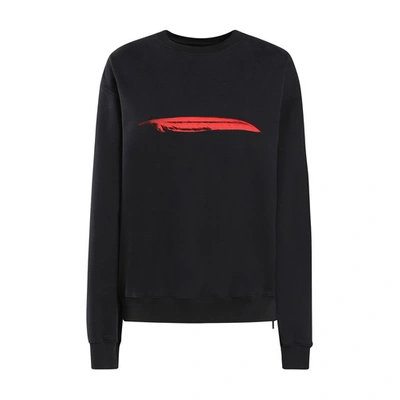 Ann Demeulemeester Zelma Standard Sweater With Fw23 Show Print In Black