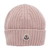 Moncler Ultra Fine Merino Wool Knit Beanie In Soft_pink