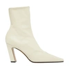 Khaite Dallas Leather Ankle Boots In White