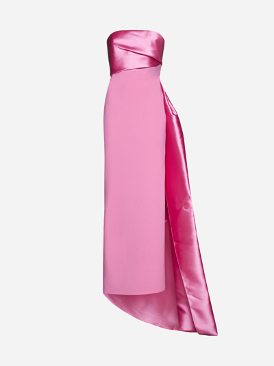 open lace back dress Pink Bodycon Maxi Dress