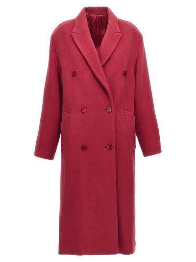 Isabel Marant Enarryli Cashmere-blend Double-breasted Top Coat In Fuchsia