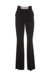 David Koma Chain-detail High-waisted Flared Trousers In Black