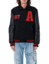Alyx Logo Print Varsity-style Jacket In Black In Black