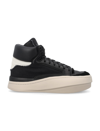Y-3 Centennial Panelled Leather Sneakers In Black