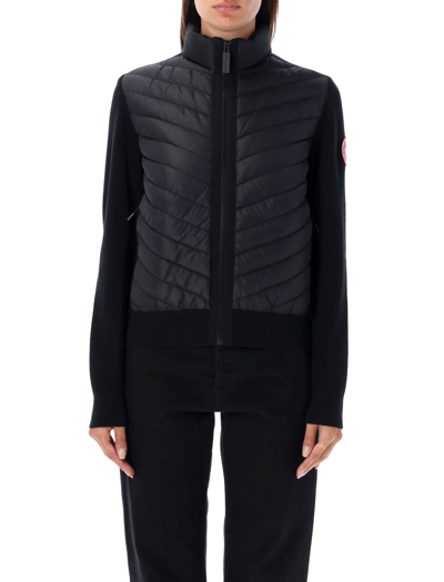 Canada Goose Hybridge Down-paneled Wool Jacket In Black