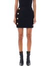 Balmain Lion Embossed-button Miniskirt In Black